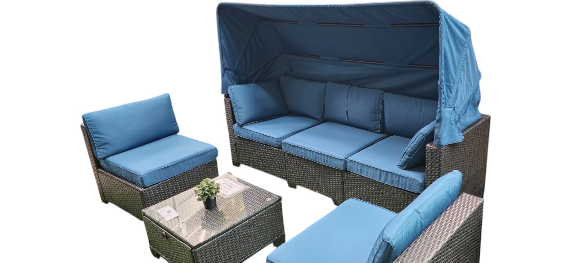 JUEGO DE  TERRAZA 4 PIEZAS CON CANOPY TE124501