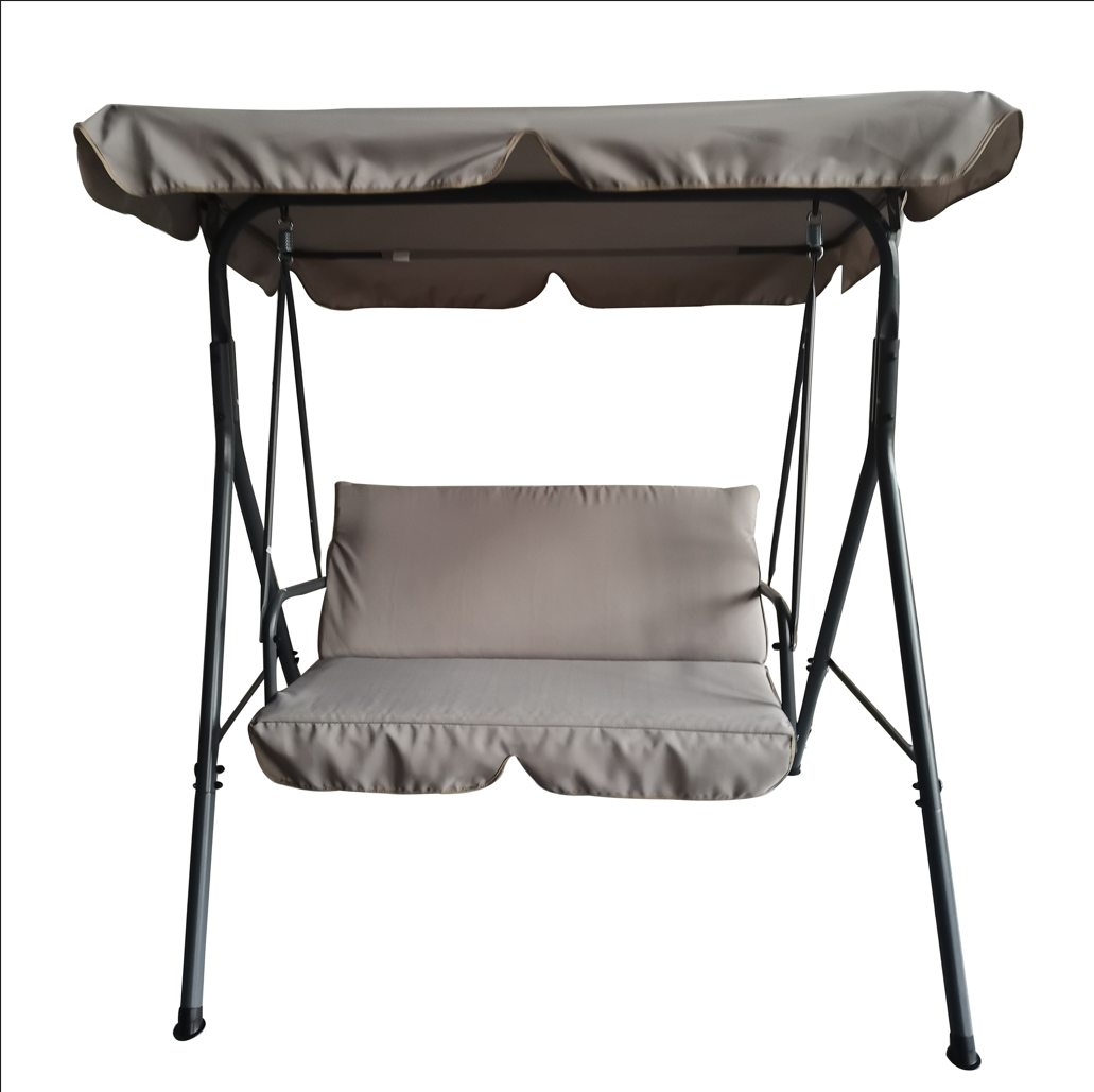 SILLA MECEDORA 2 PLAZAS JARDIN POLIESTER BASE METALICA XY-CS-10007B2