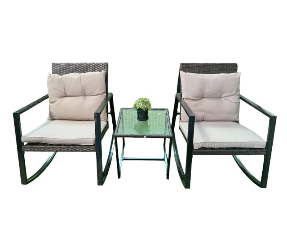 MECEDORA 3 PIEZAS C/SILLAS MECEDORAS OUTTER ME12301