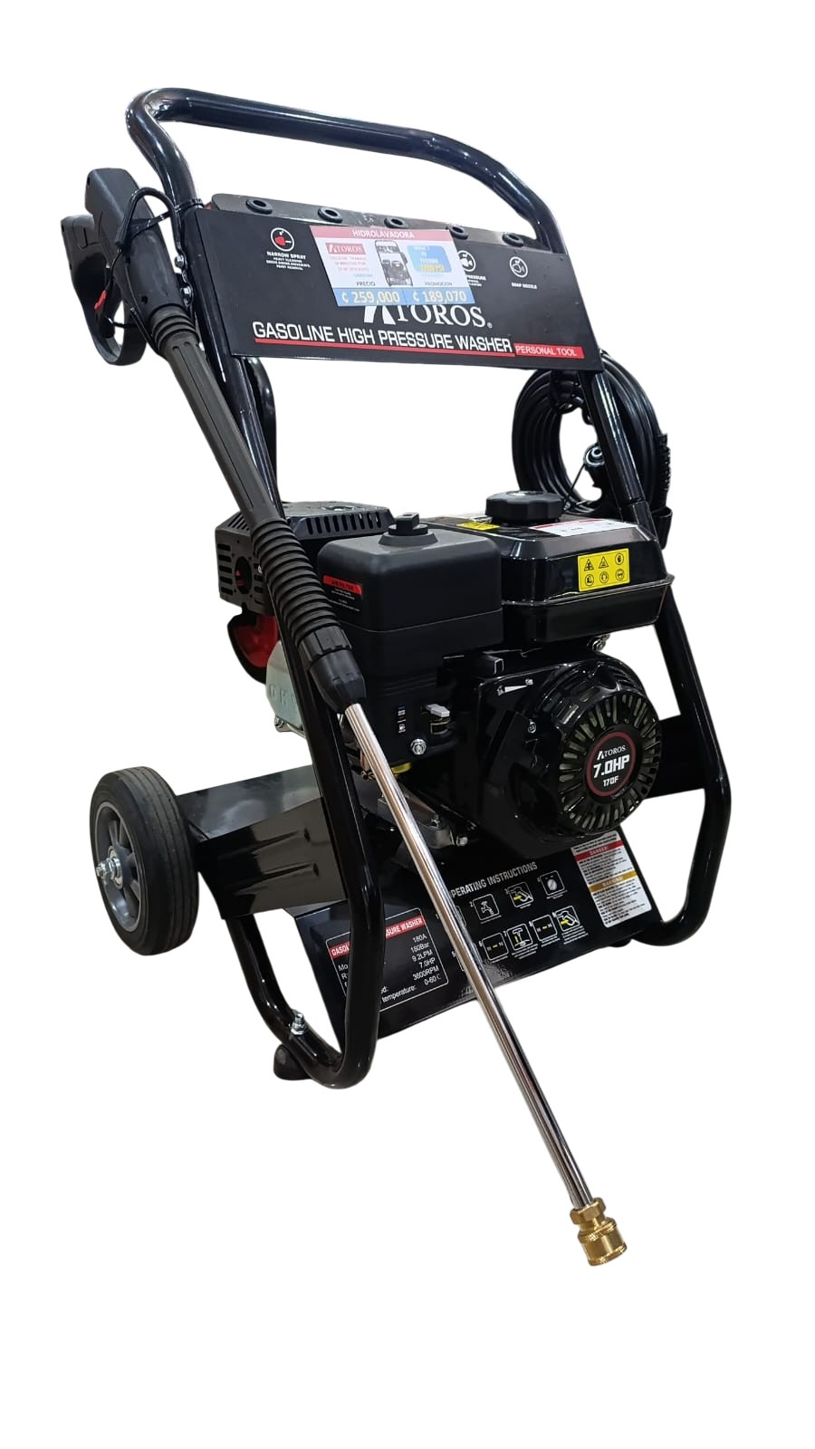 HIDROLAVADORA GASOLINA 7HP BS170 (2700 PSI) P180 SODER HID1802025