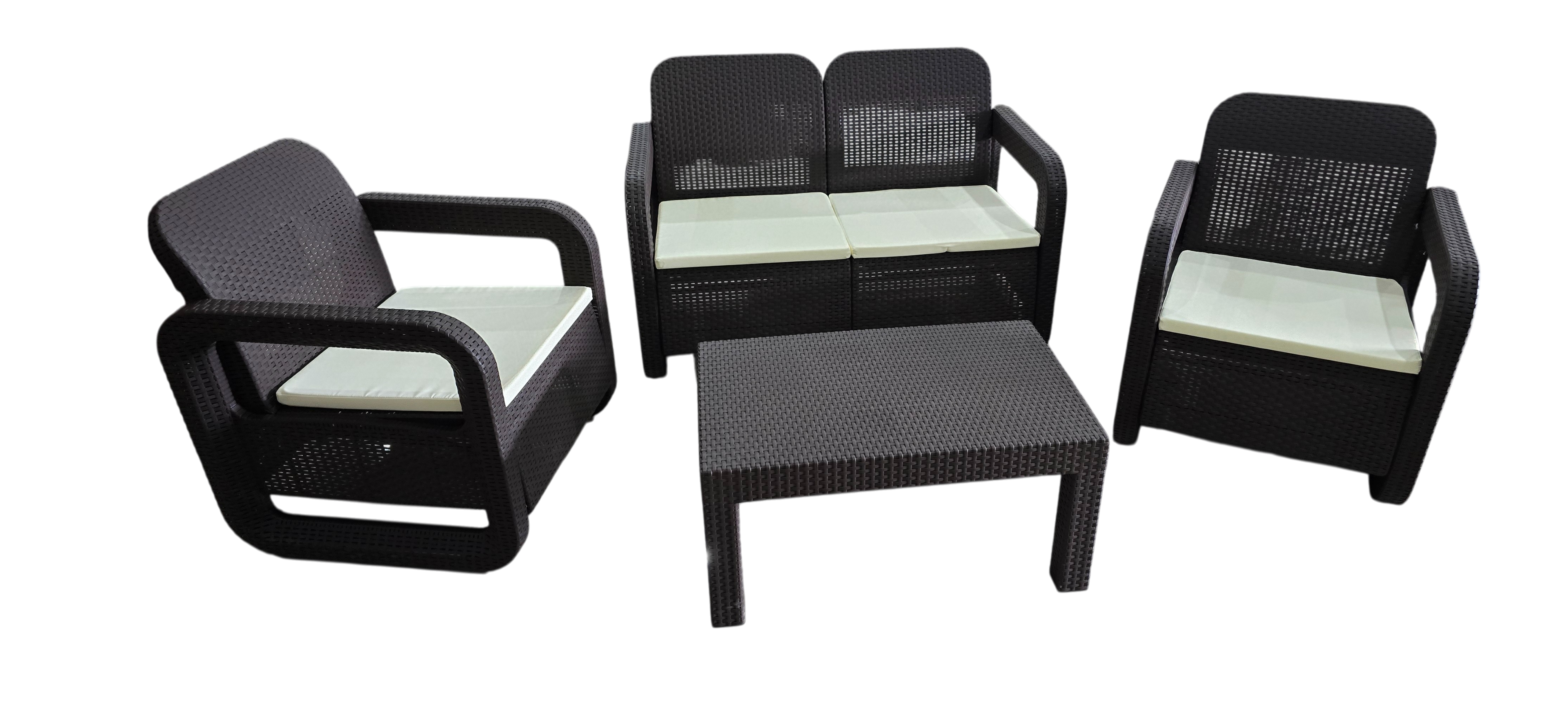 JUEGO DE  TERRAZA 4 PLAZAS PLASTICO PLA12401-04