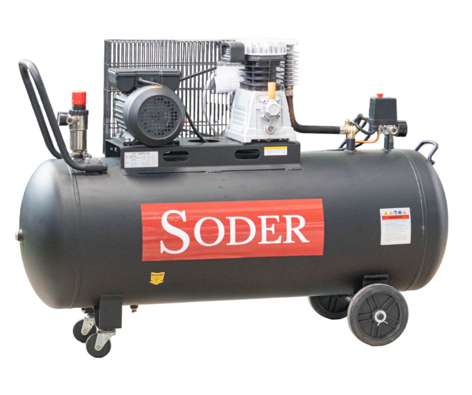 COMPRESOR 200L HORIZONTAL ACEITE 3.6HP 110V/60HZ SODER COM360200