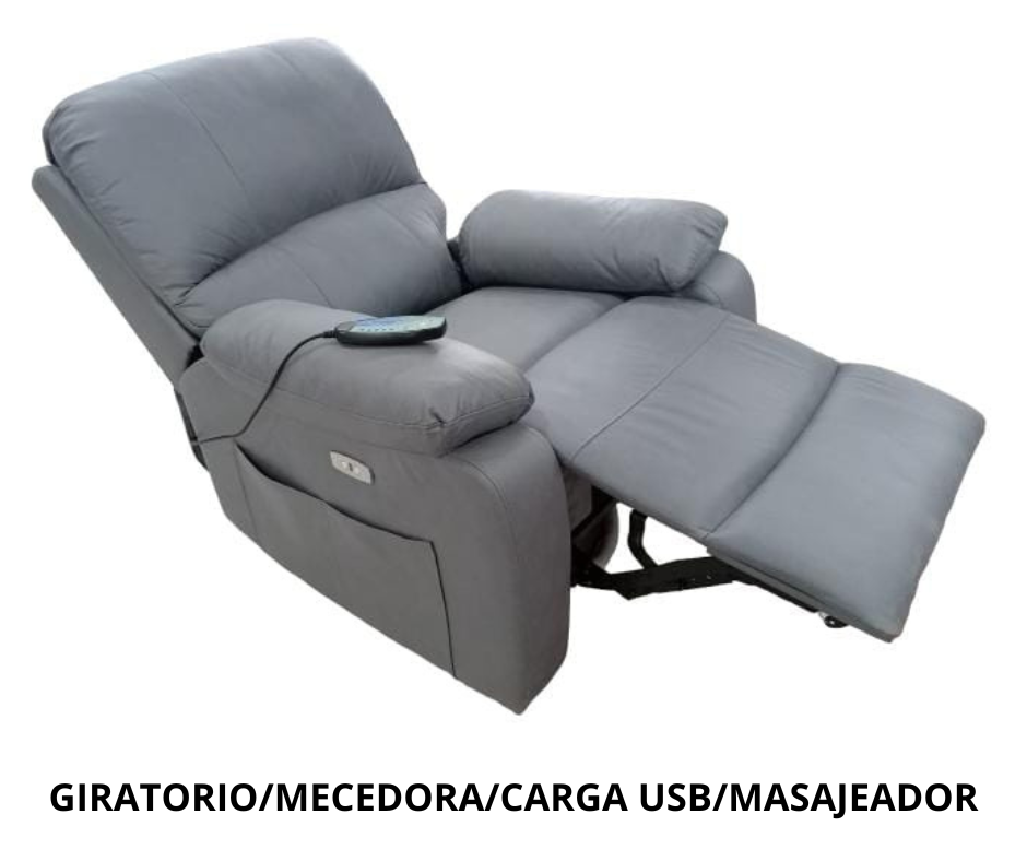 SILLON RECLINABLE ELECT USB GIRAT MASAJE SMART SPACE HL-C-23145EGUM